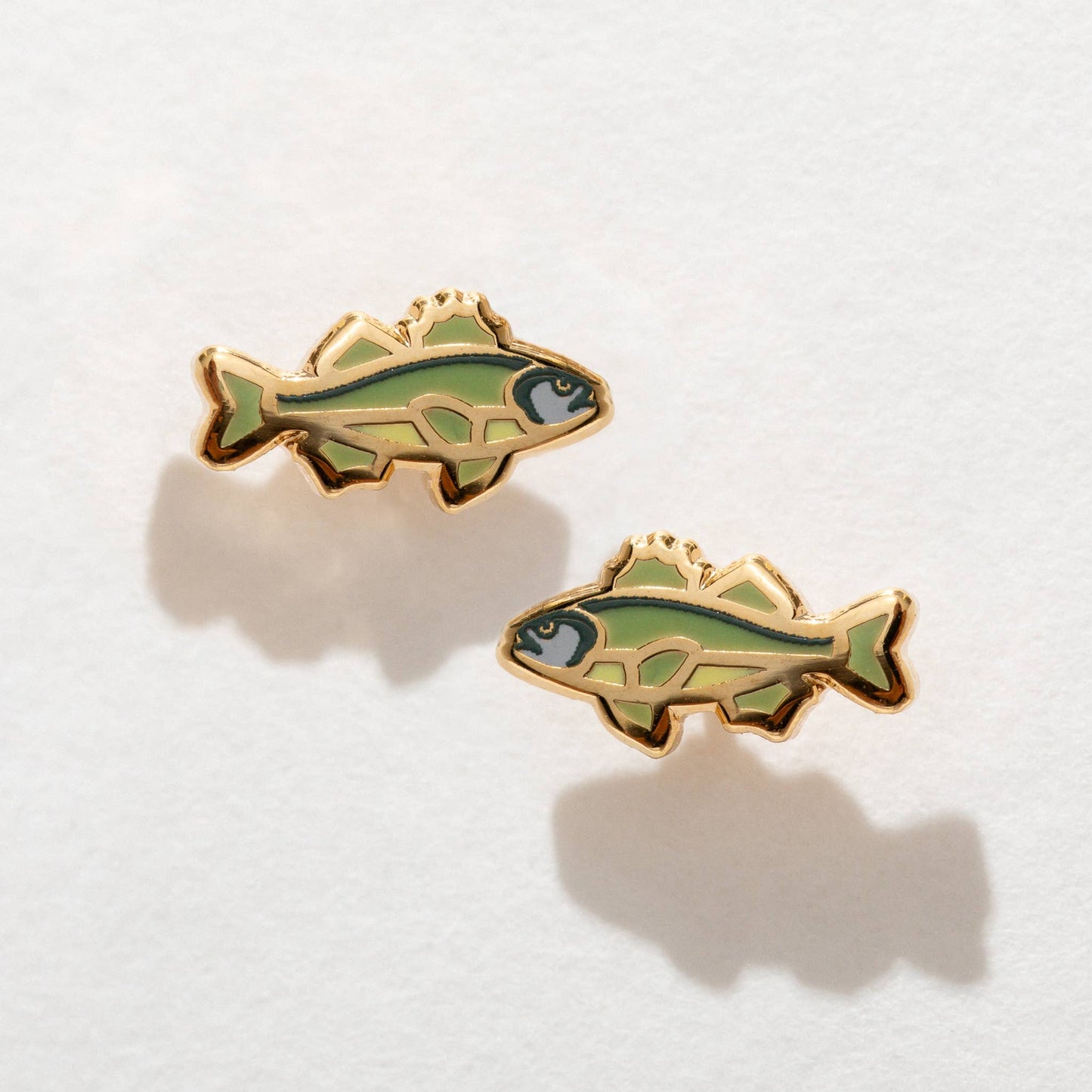 Bass Enamel Stud Earrings