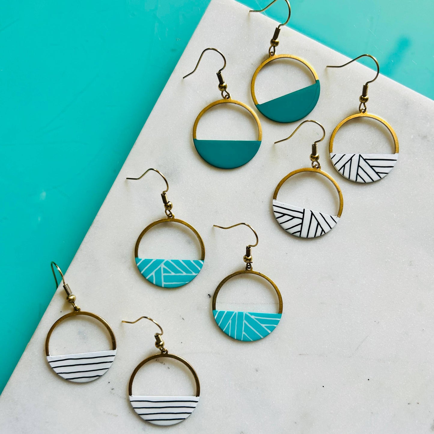Crescent Hoop Earrings-Assorted Styles