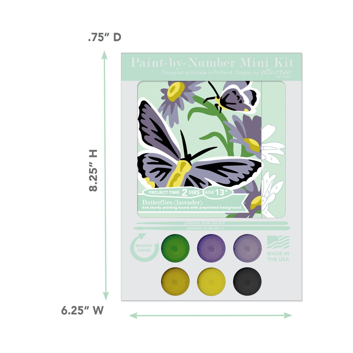 Lavender Butterflies MINI Paint-by-Number Kit