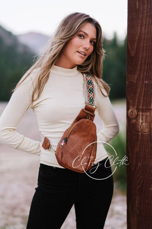 Sarah Shoulder Sling Crossbody - Tan Neutral Boho