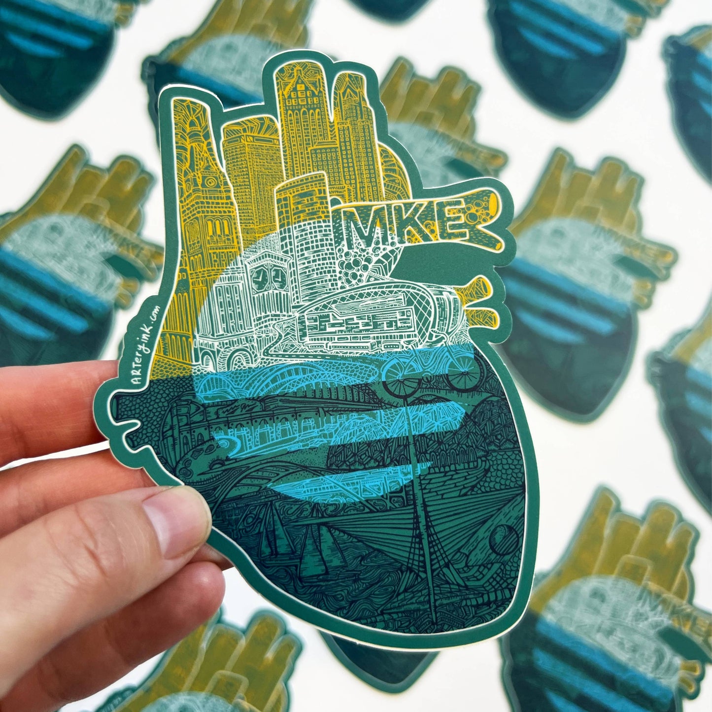 Heart of Milwaukee 2.0 Sticker