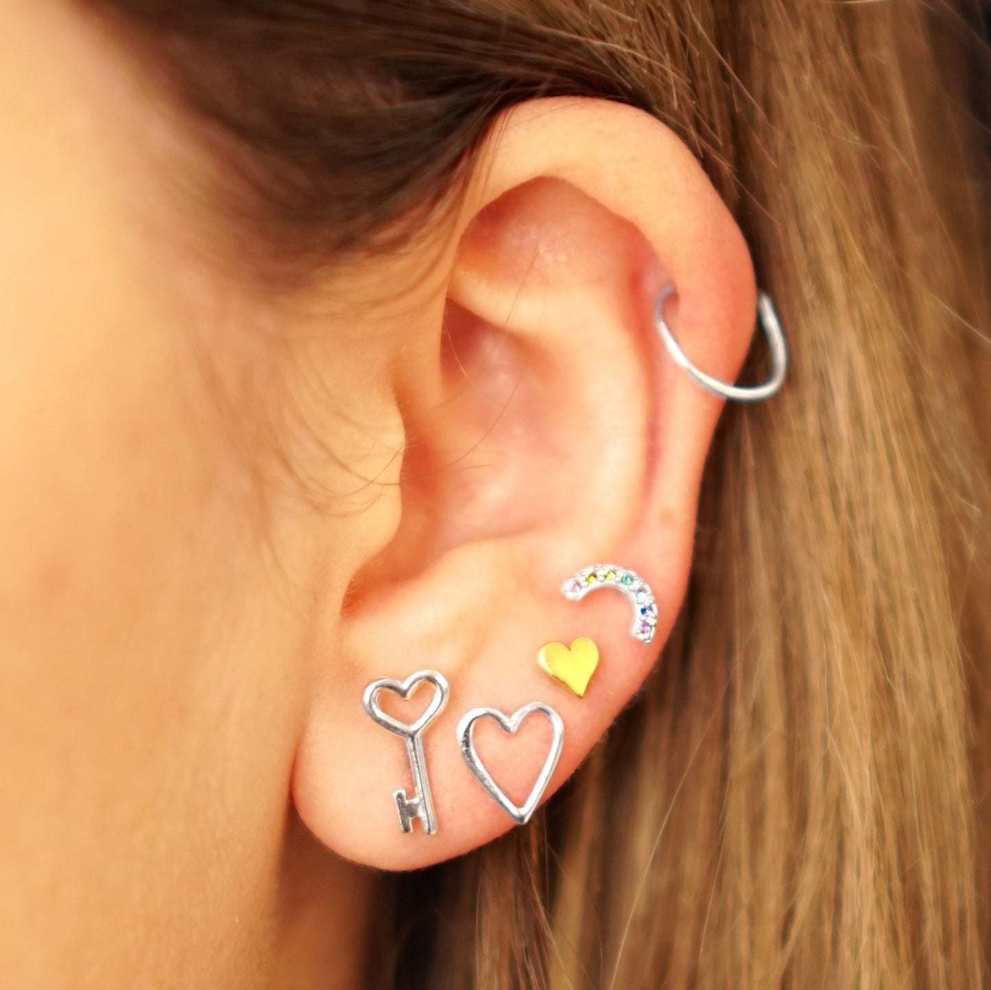 Sterling Silver Openwork Heart Post Earring 9x8mm