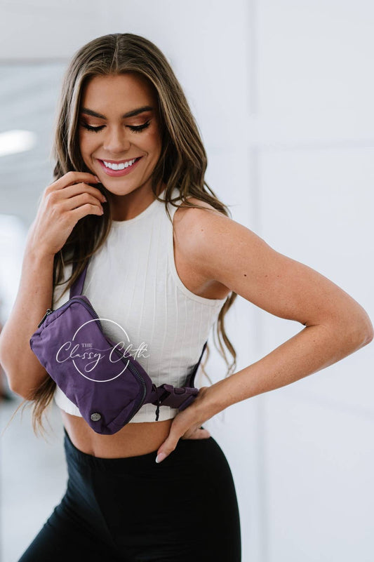 Nylon Belt Bag- Plum