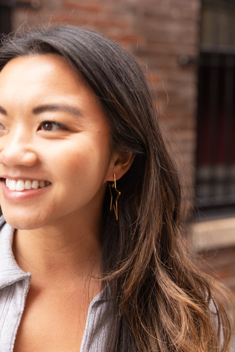 Luxe Star Hoops Gold
