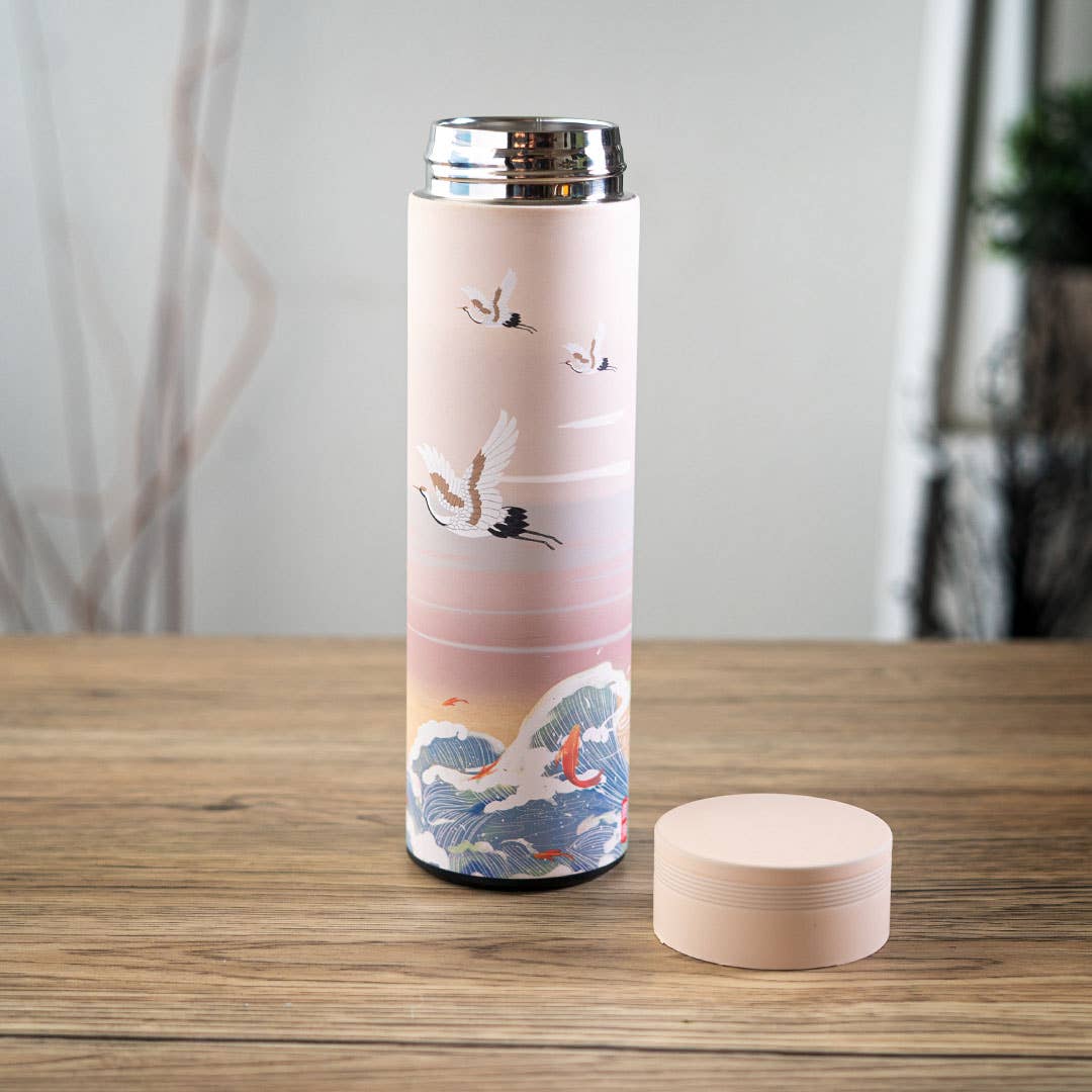 Waves And Cranes 17oz Vacuum Insulated Stainless Steel Thermos Flask