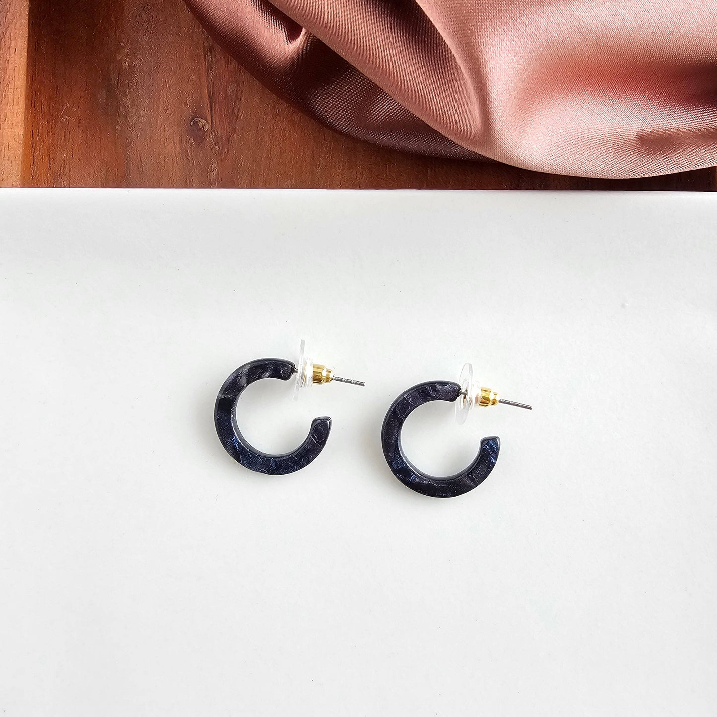 Micro Cam Mini Hoops - Midnight Shimmer