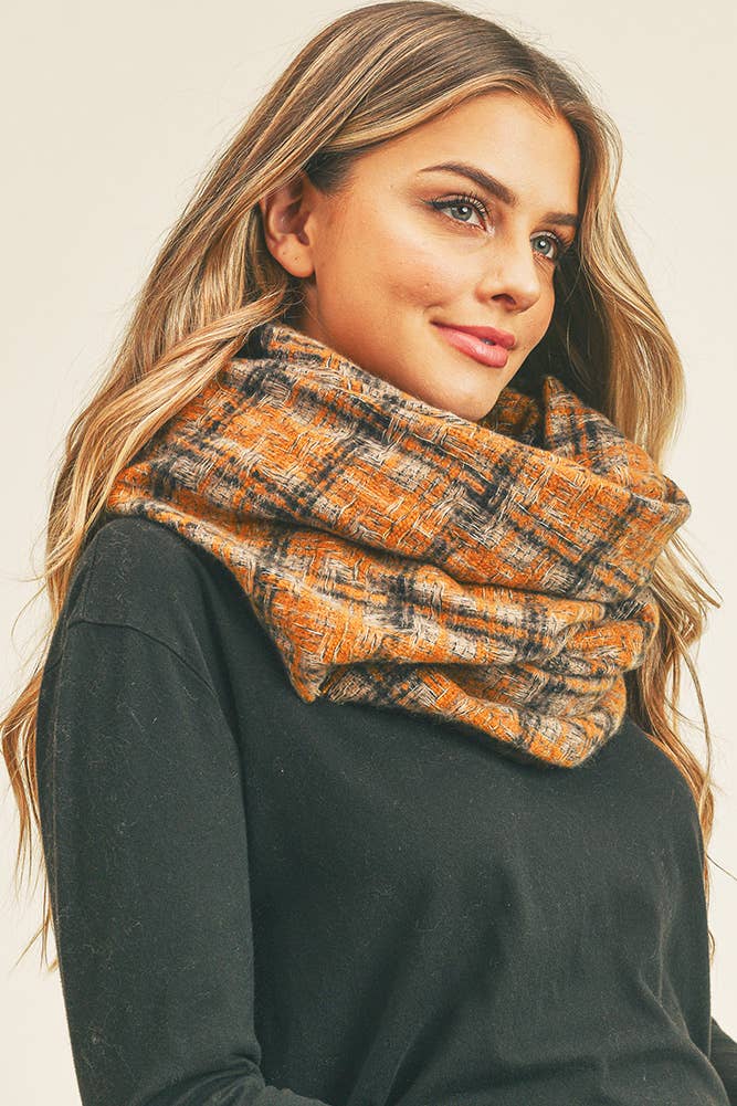 Plaid Infinity Scarf - Wide Design