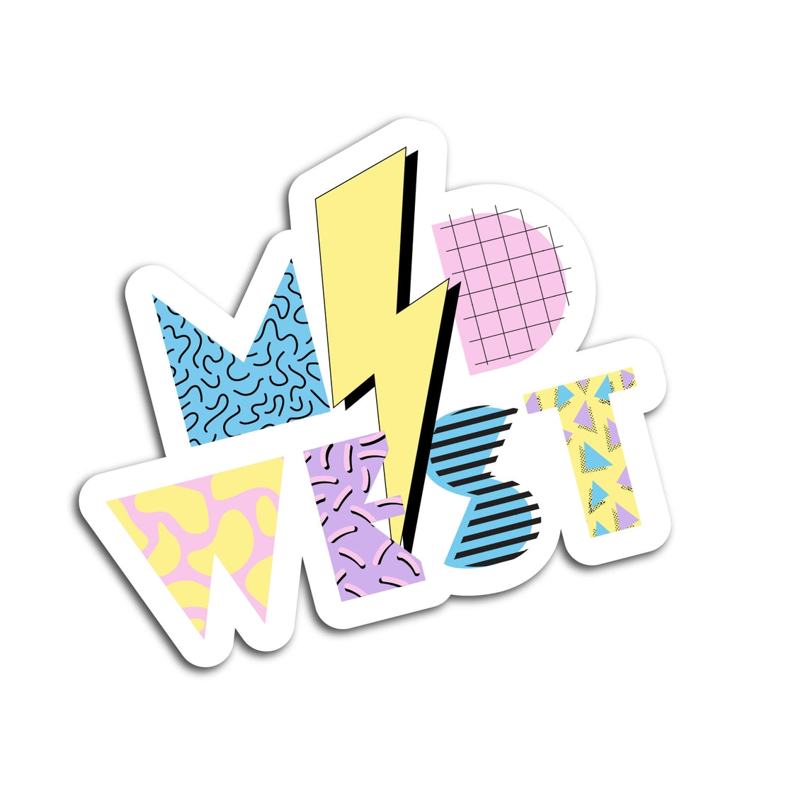 90s Midwest Lightening Bolt Vinyl Sticker