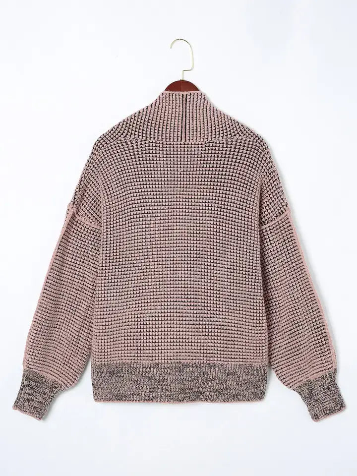 Chunky Waffle Knit Oversized Collared Cardigan