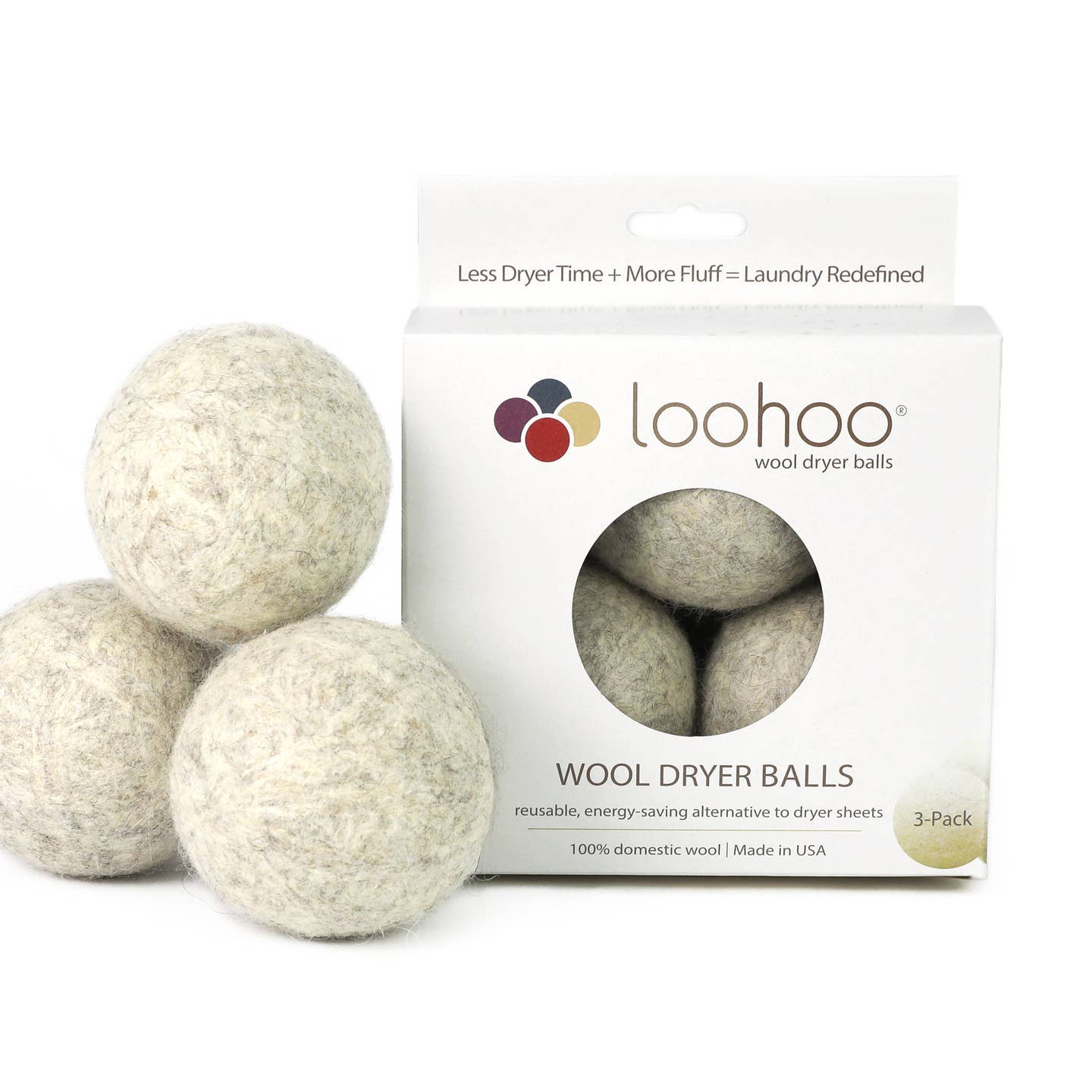 LooHoo Wool Dryer Balls 3-Pack