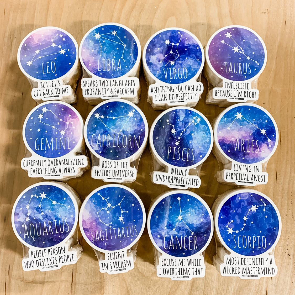 Zodiac Stickers By Moonlight Makers