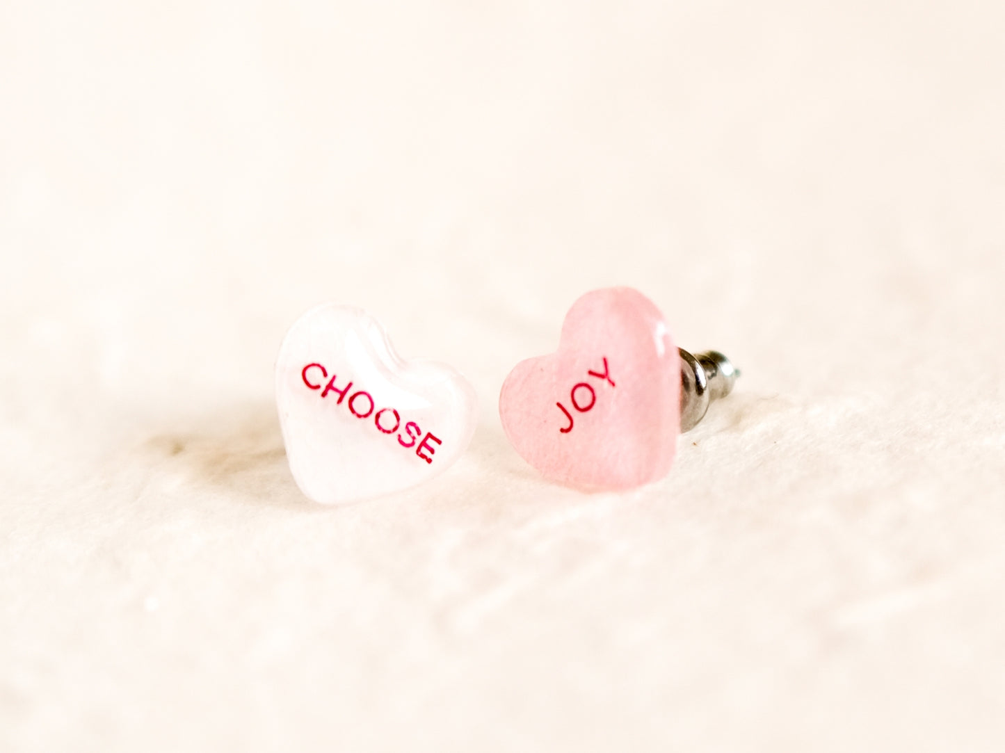 Valentine Candy Heart Earrings - Choose Joy