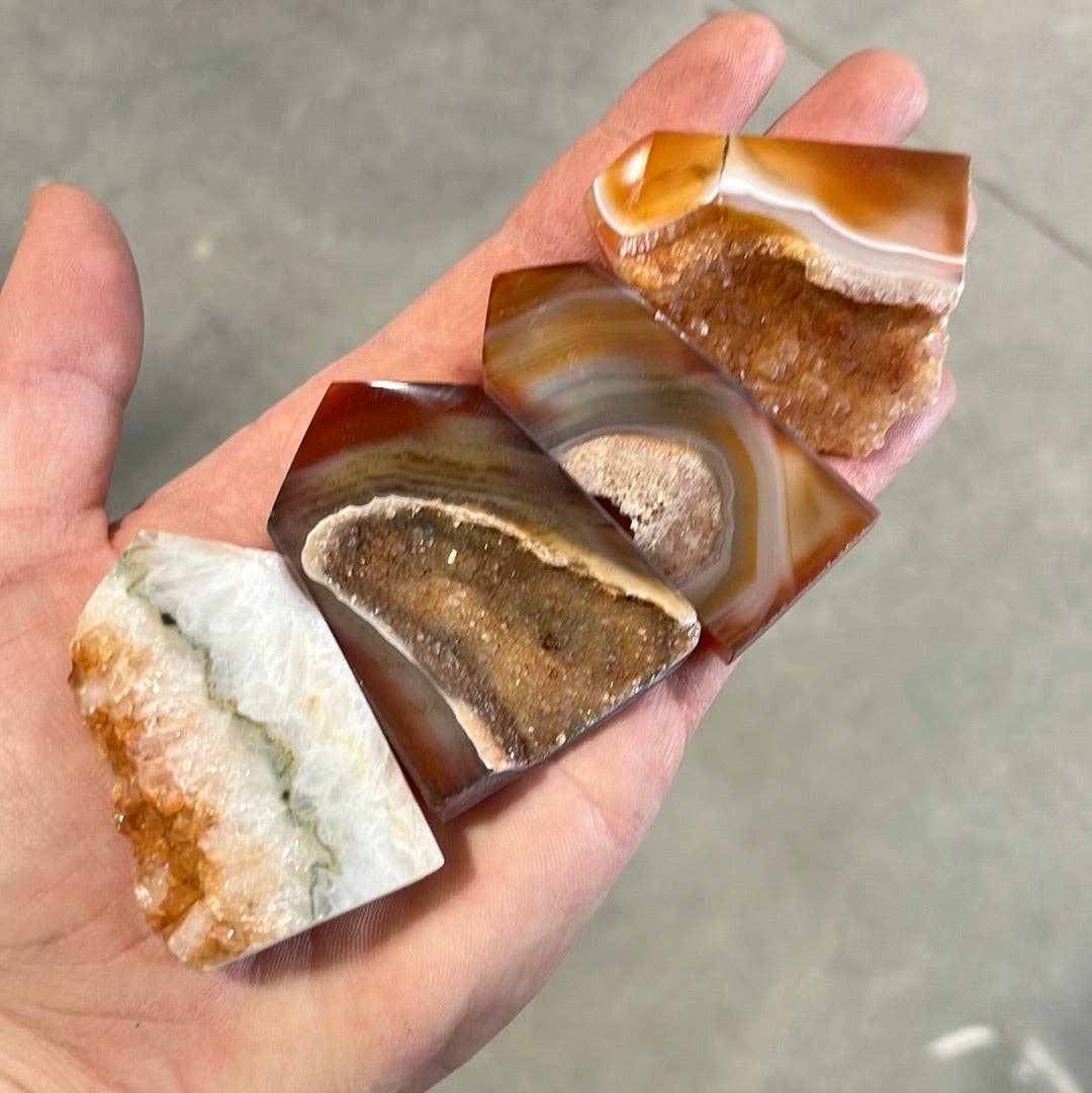 Carnelian Druzy Obelisk Tower - Crystal Energy Point
