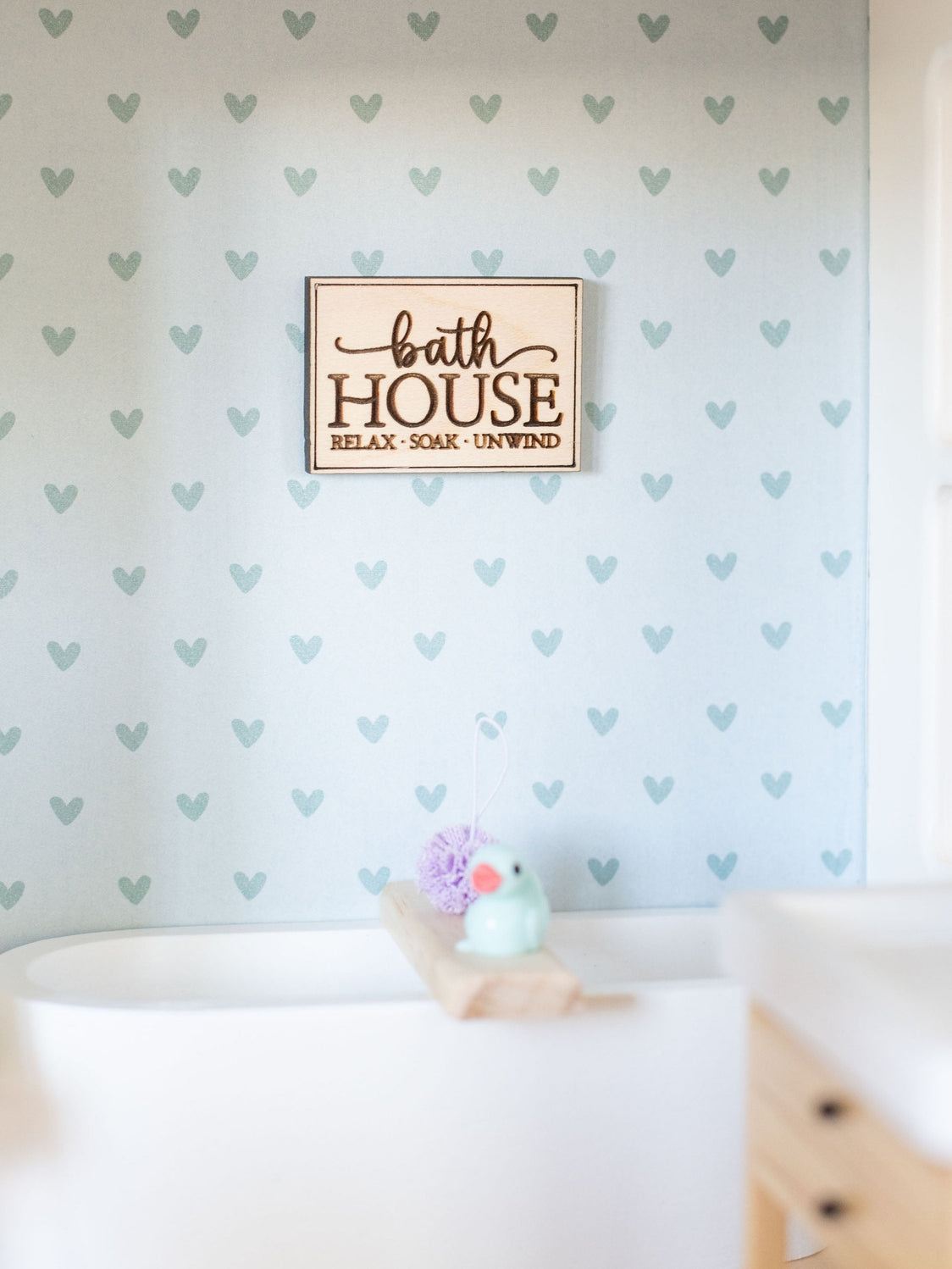 Dollhouse Bathroom Wood Wall Signs