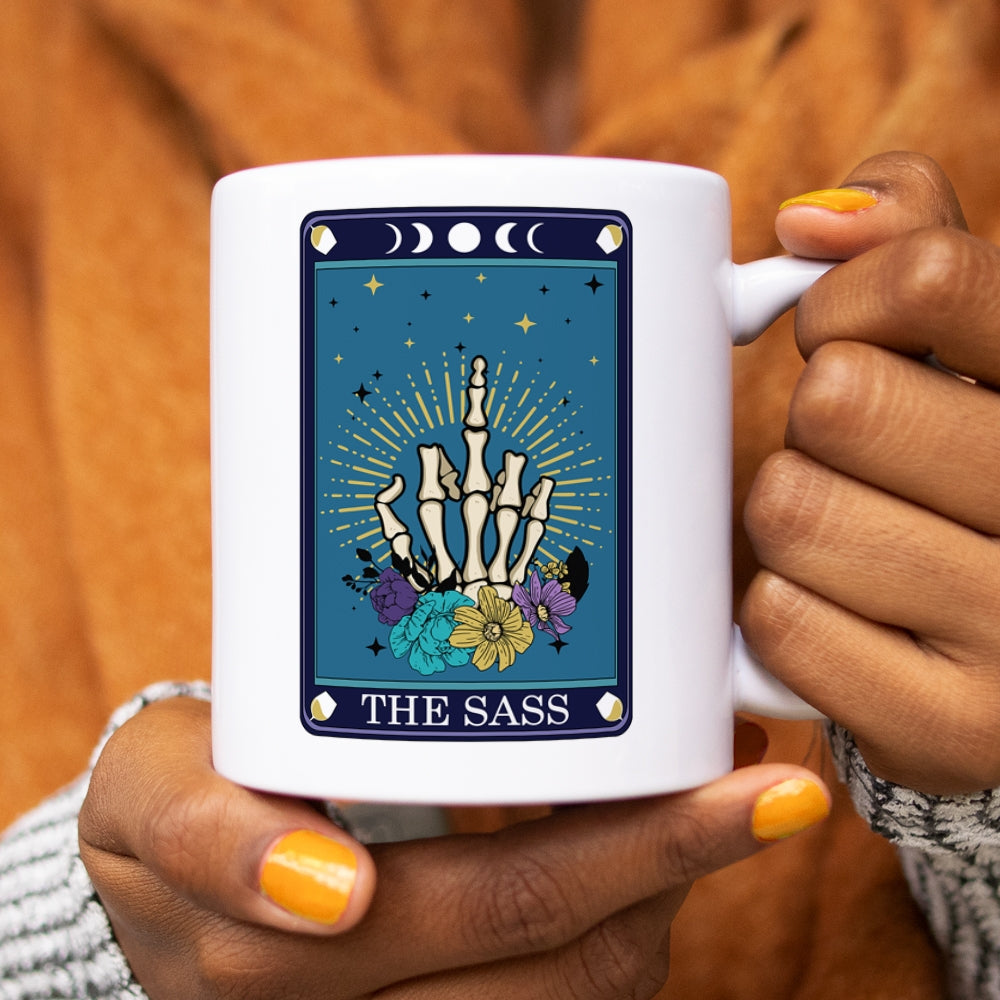 The Sass Skeleton Tarot Card Mug