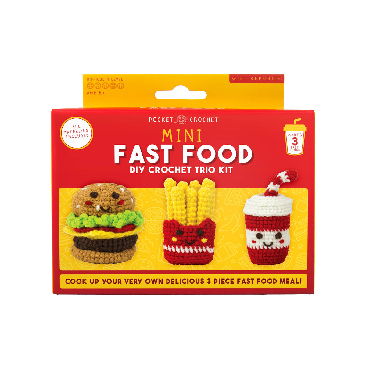 Pocket Crochet Craft Kits - Mini Fast Food