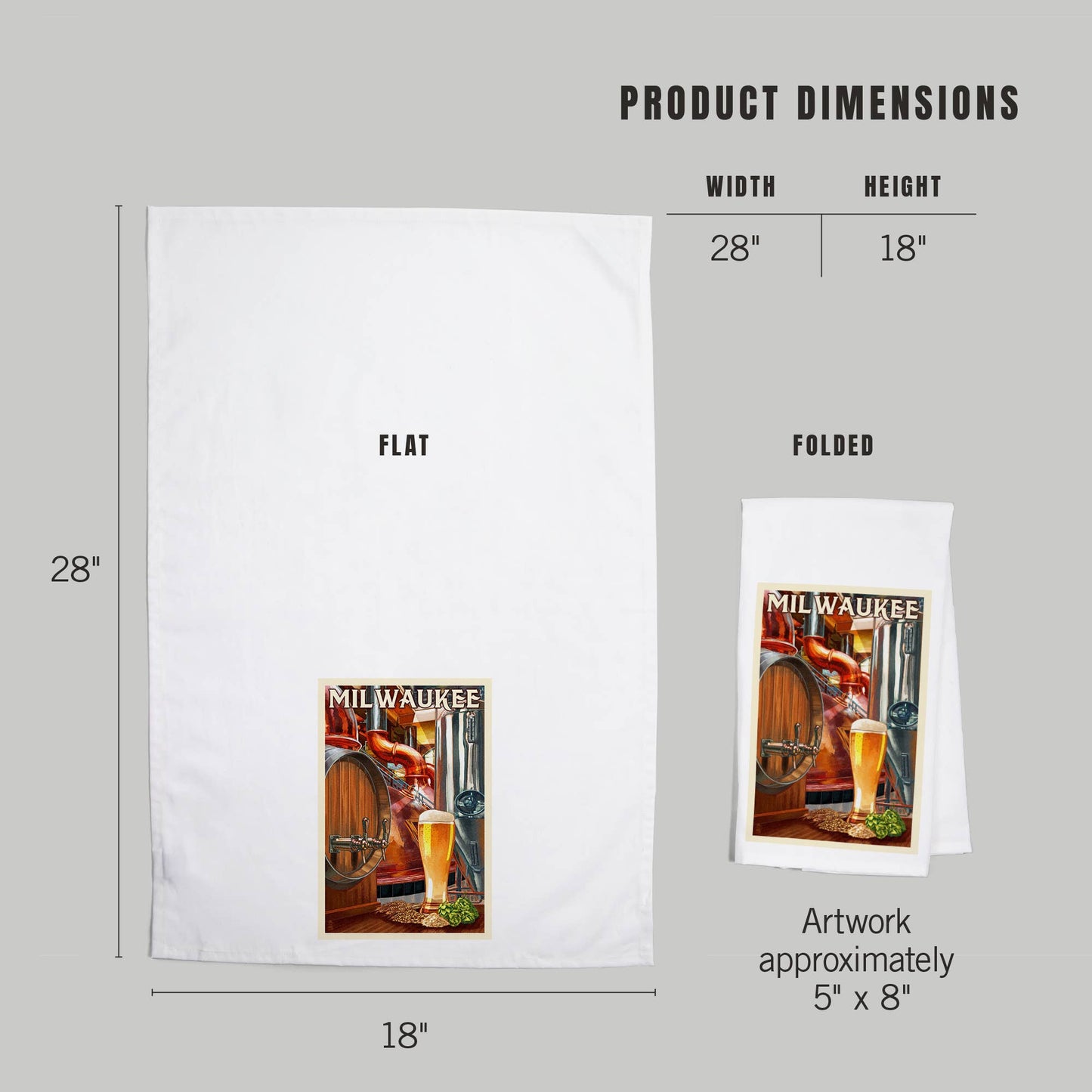 ORGANIC TEA TOWEL Milwaukee, Wisconsin, Art of the Beer