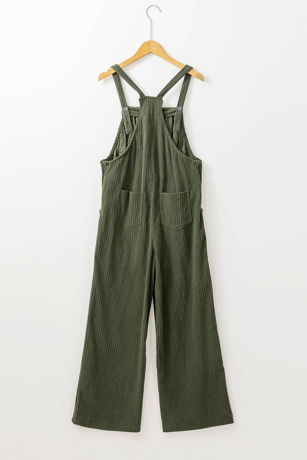 Corduroy Pocketed Wide Leg Loose Fit Overalls