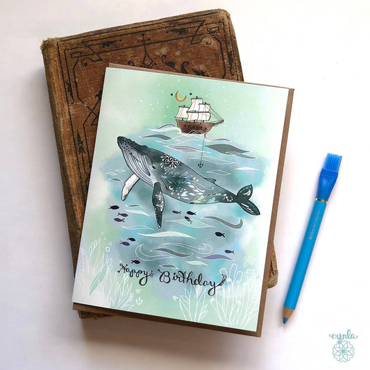 Humpback Whale Birthday Card