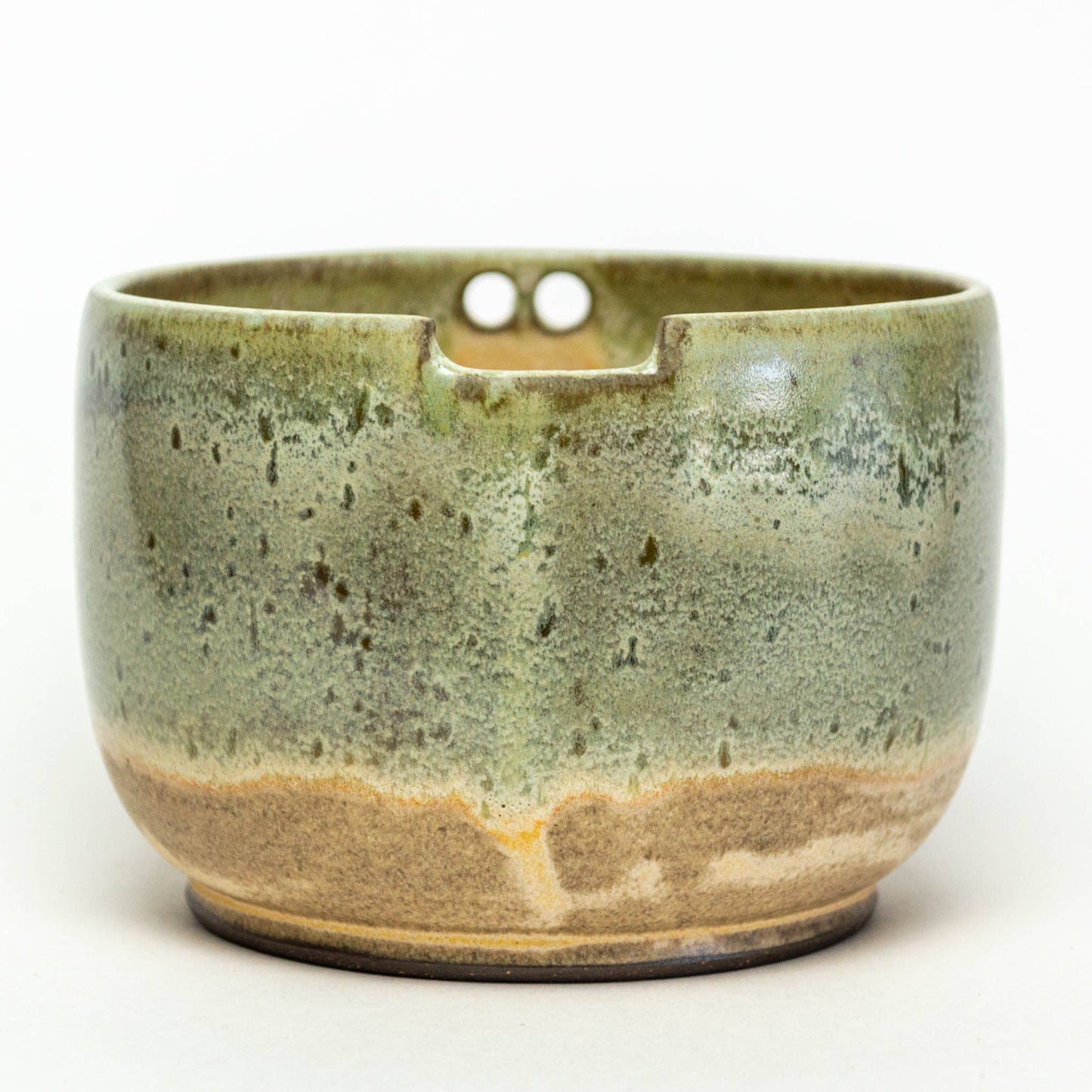 Rice/Noodle Bowl - Handmade Chocolate Clay - Green