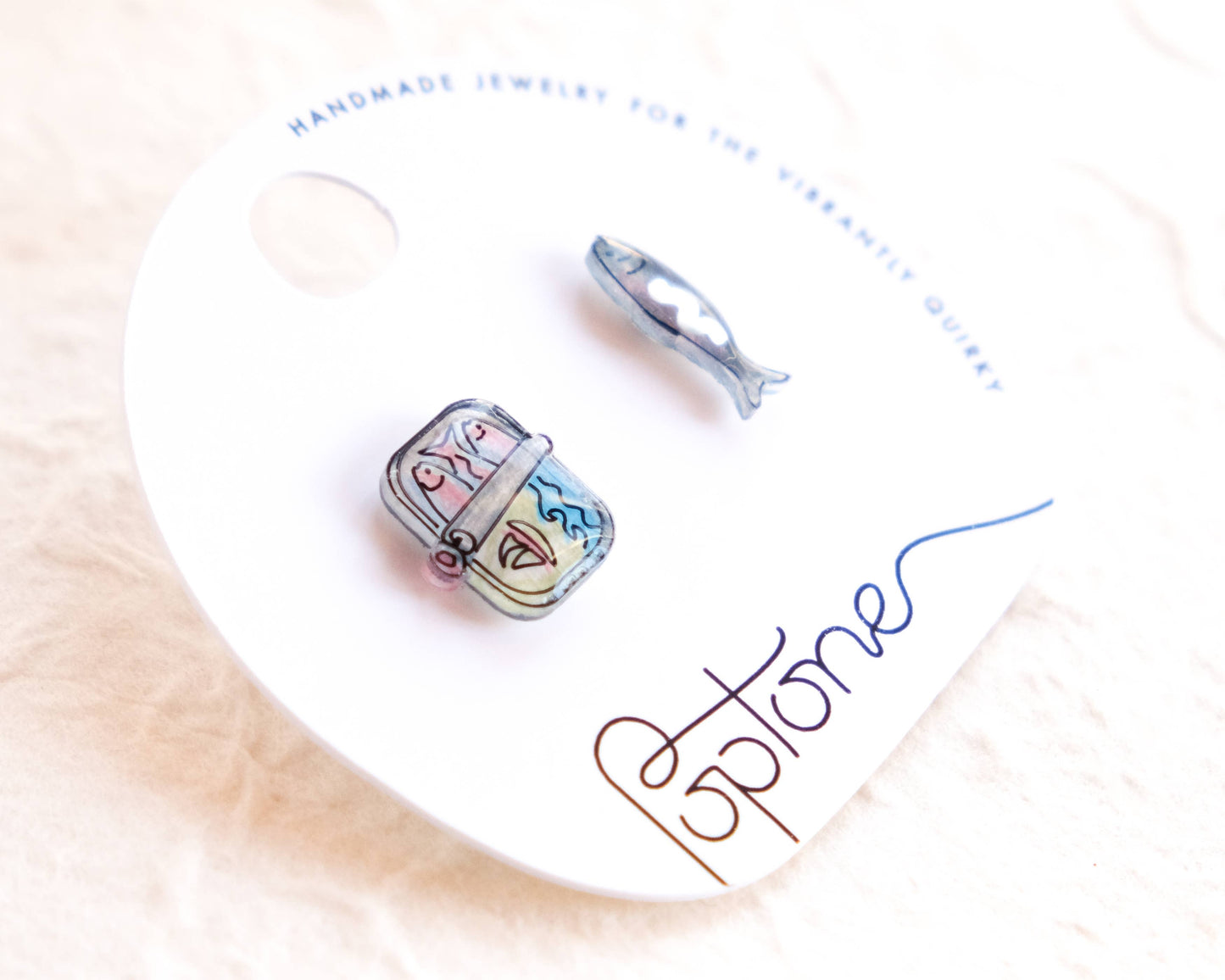 Sardines Canned Fish Marine Earrings