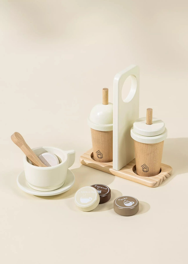 Wooden Coffee Maker Set - Seafoam