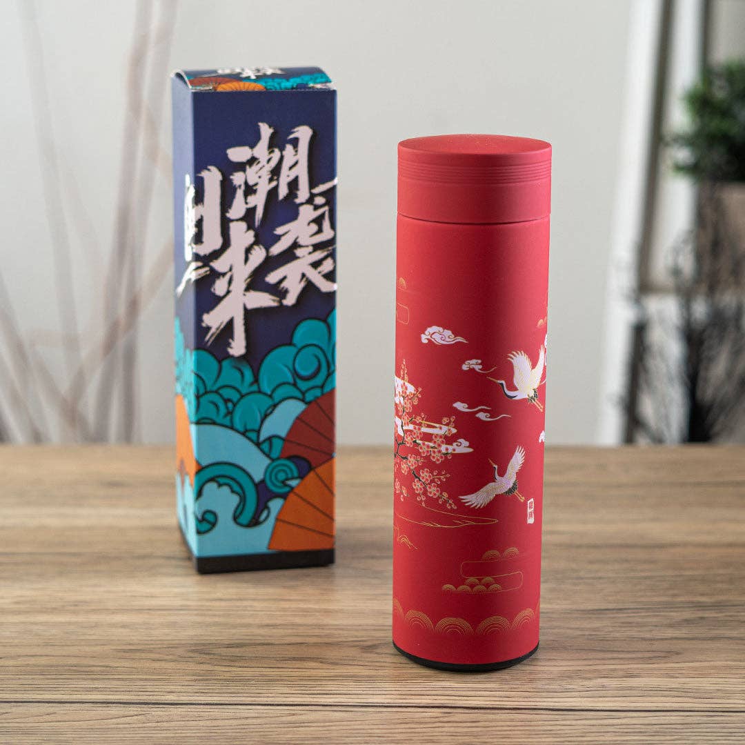 Cherry Blossom Cranes 17oz Vacuum Insulated Stainless Steel Thermos Flask