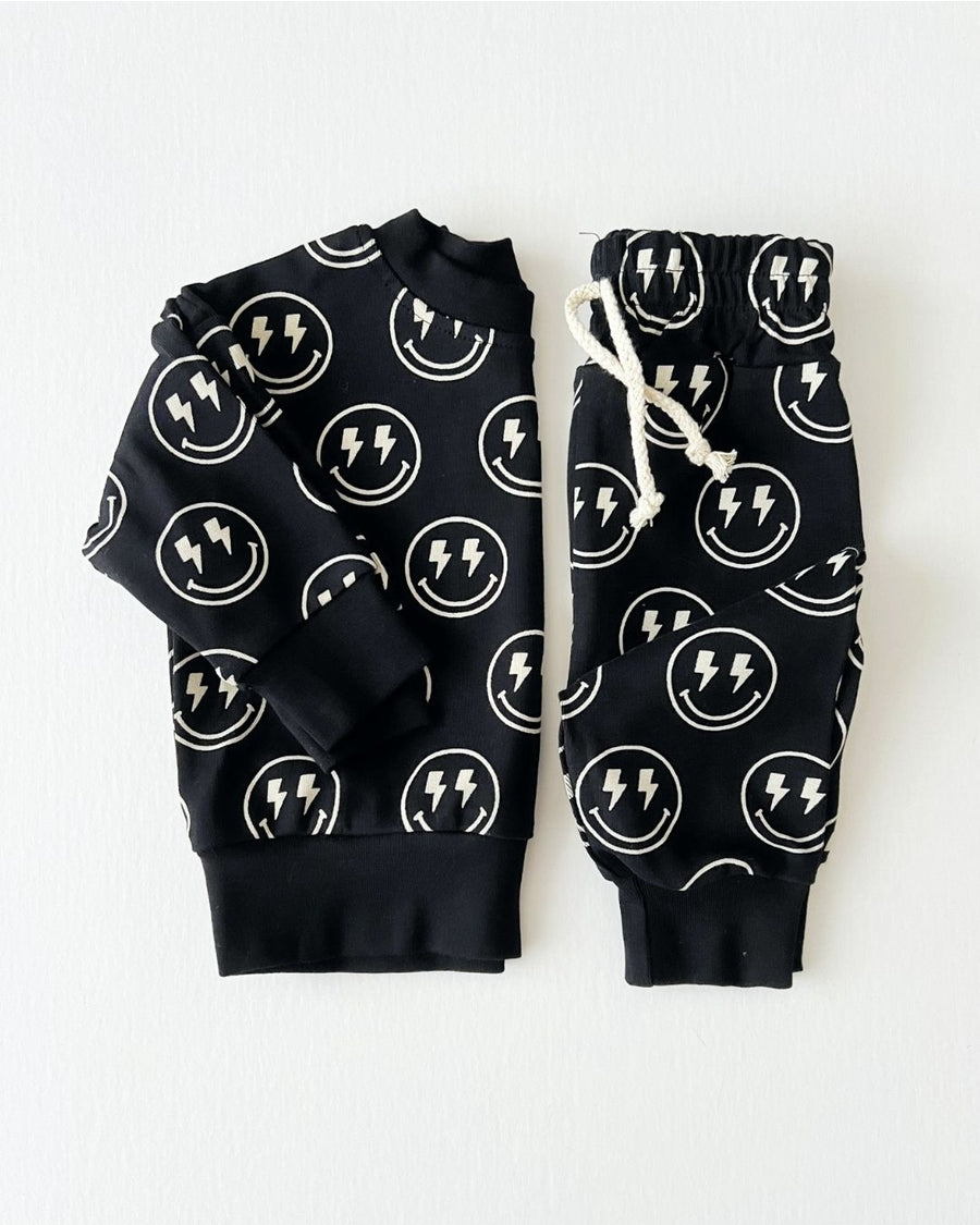 Electric Smiley Jogger Set by Lucky Panda Kids