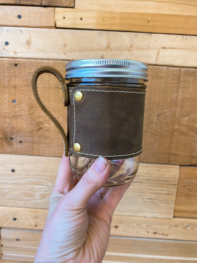 Leather Jar Wrap/ Mug Wrap