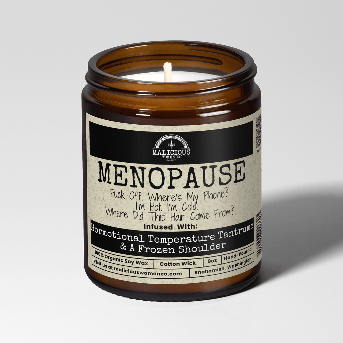 Menopause | 9oz Funny Candle | Malicious Women Co