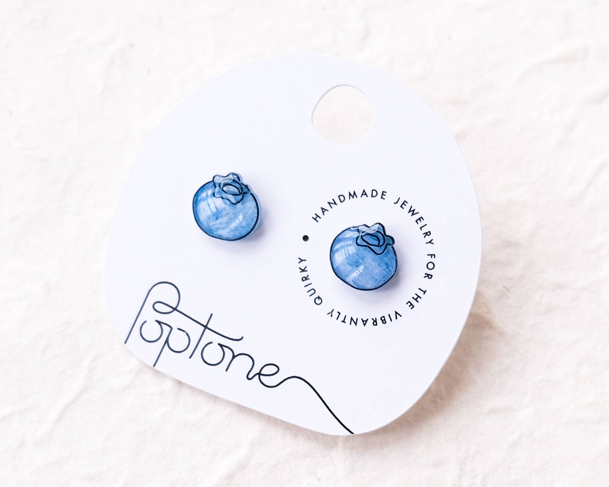 Cute Blueberry Summer Fruit Stud Earrings