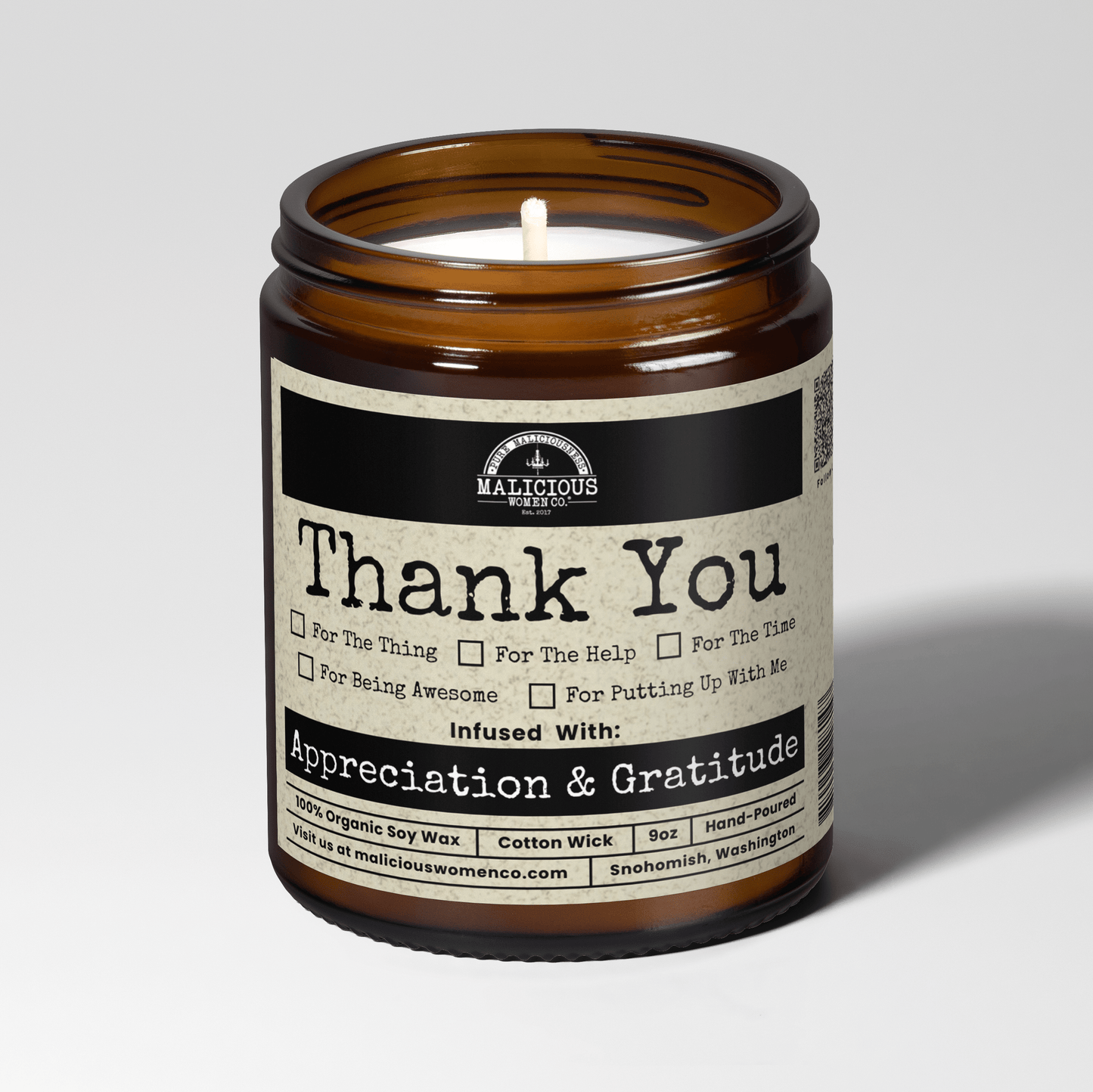 All The Thanks 9oz Funny Candle Malicious Women Co