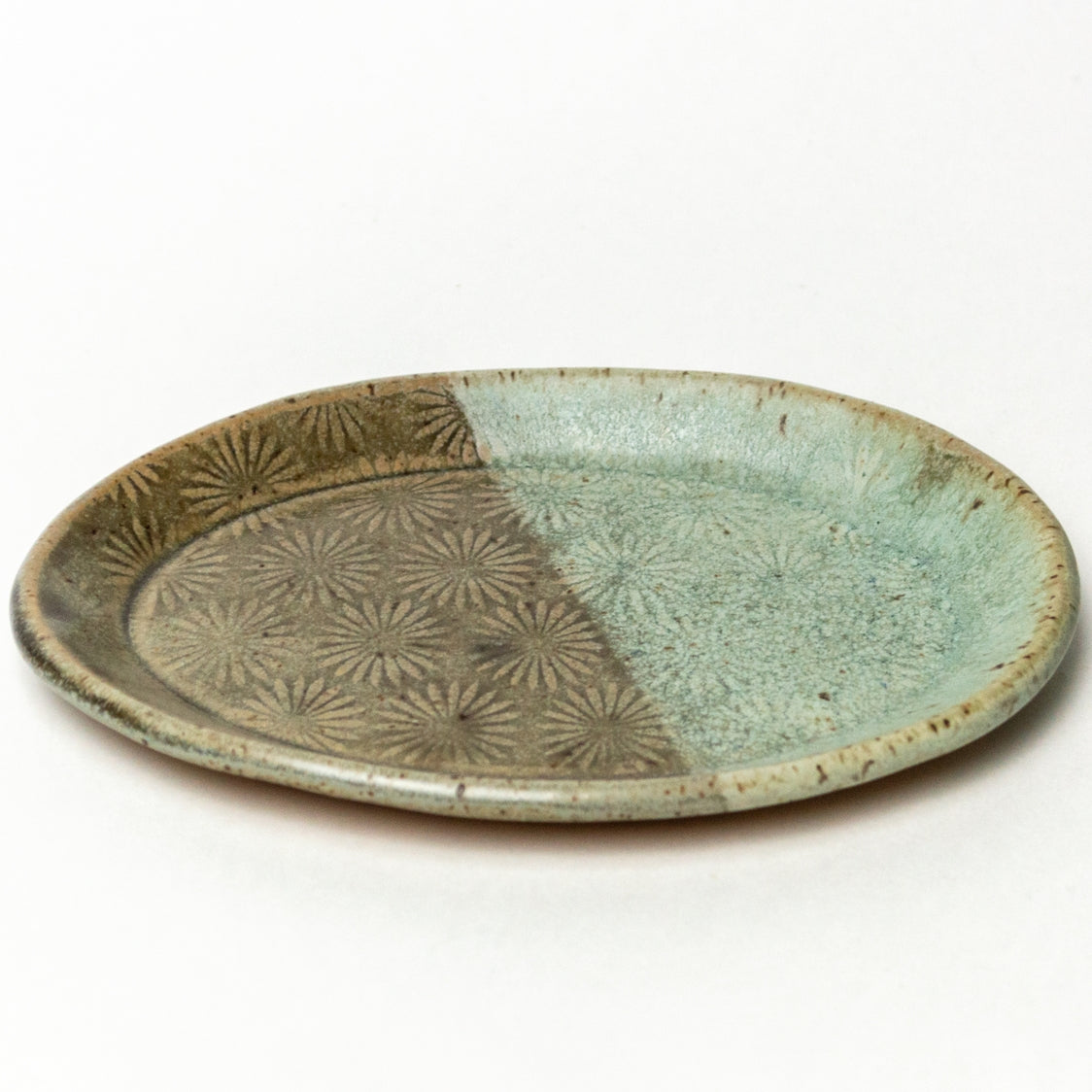 Blue And Grey Handmade Ceramic Oval Trinket Dish