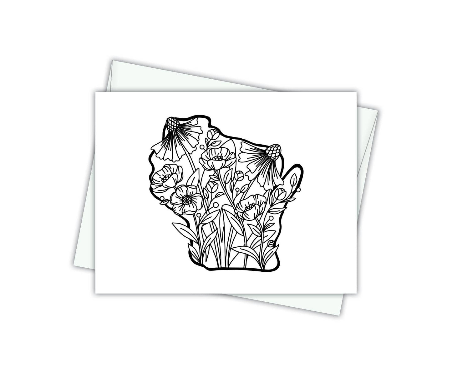 Floral Wisconsin - With Love From Wisconsin A2 Note Card