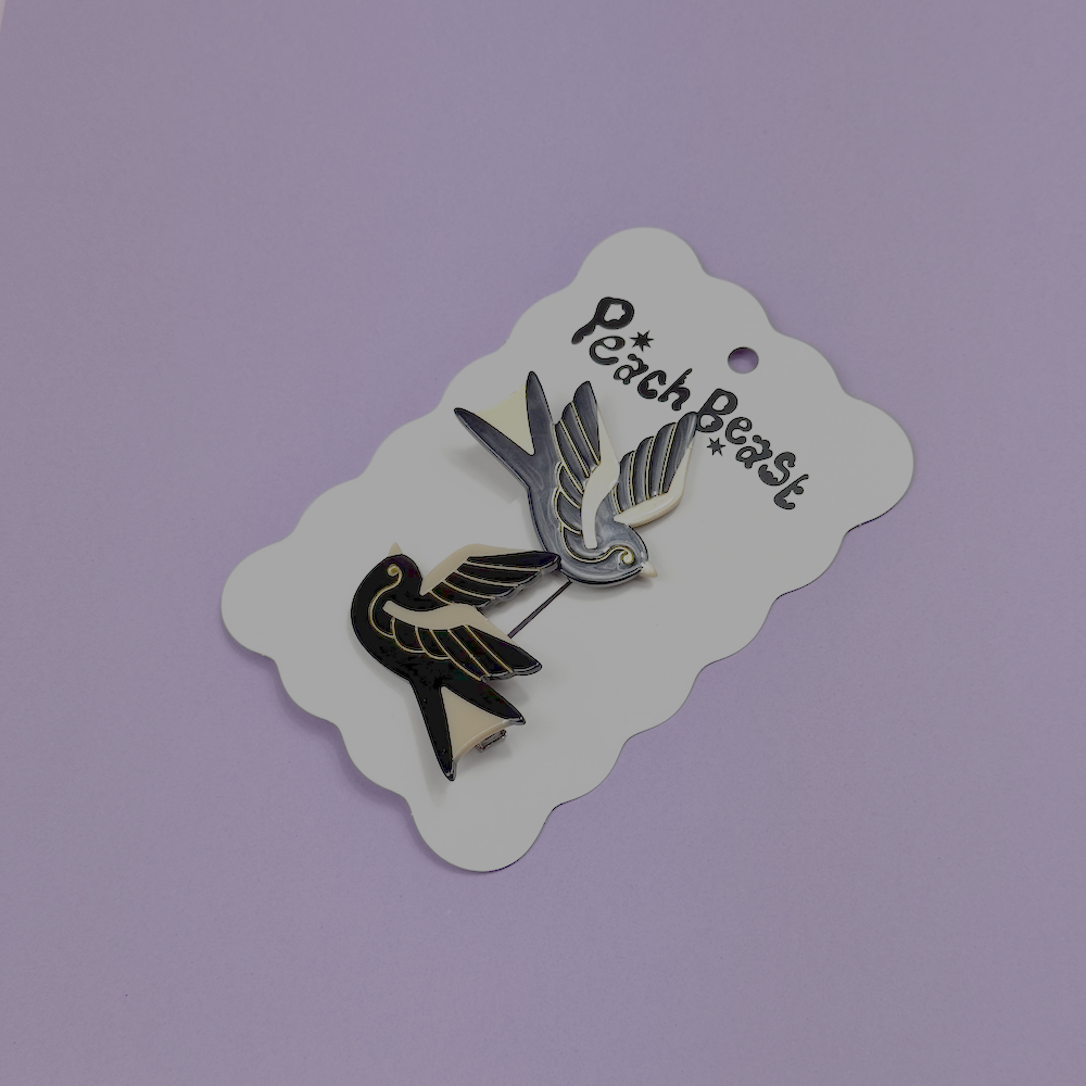 Sparrow Tattoo Hair Clip Set