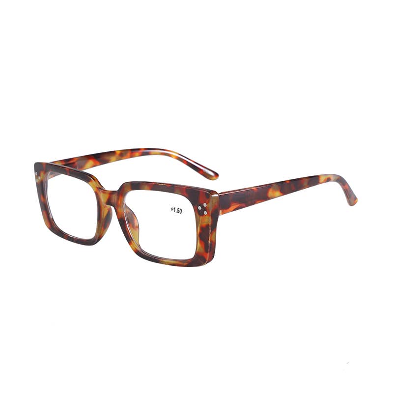 FR3189, Large Frame Square Style Reading Glasses/Readers