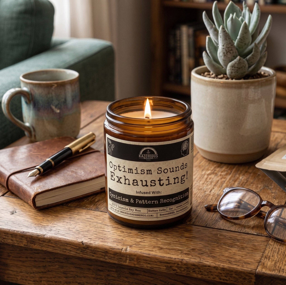 Optimism Sounds Exhausting! | 9oz Funny Mental Health Candle | Malicious Women Co.