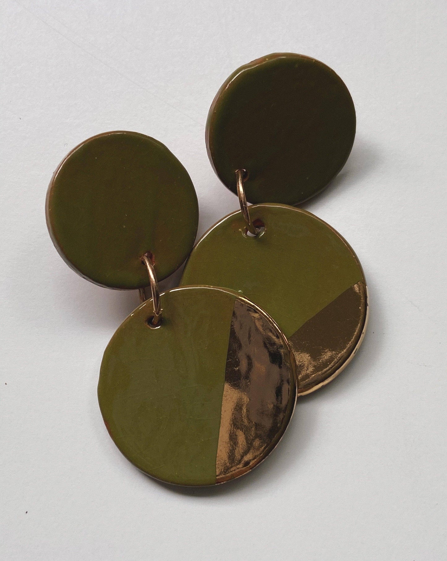 GILA- Avocado and Gold Earrings