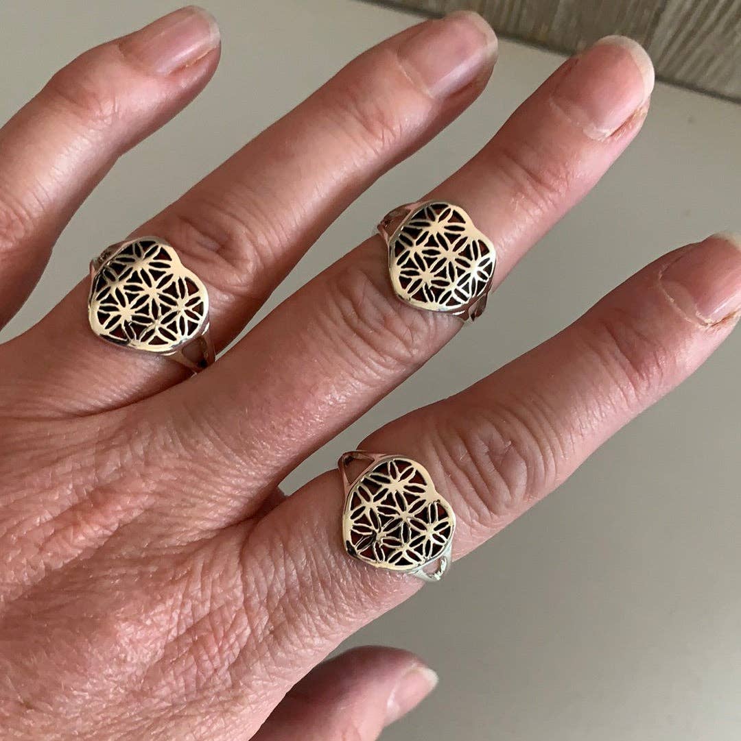 Sterling Silver Flower of Life Rings