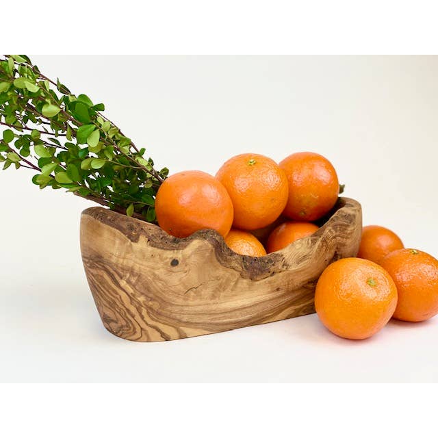 Rustic Olive Wood Snack Dish Large