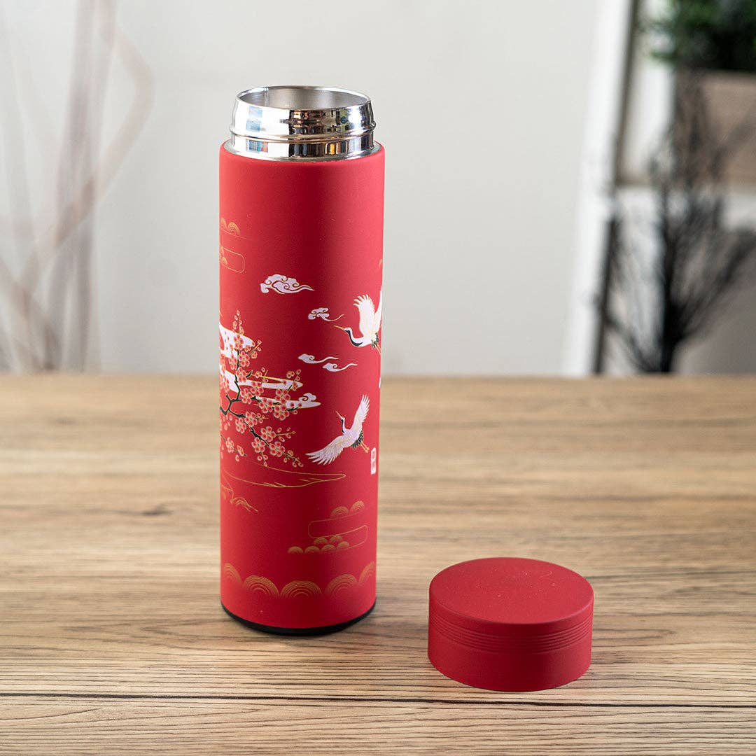 Cherry Blossom Cranes 17oz Vacuum Insulated Stainless Steel Thermos Flask