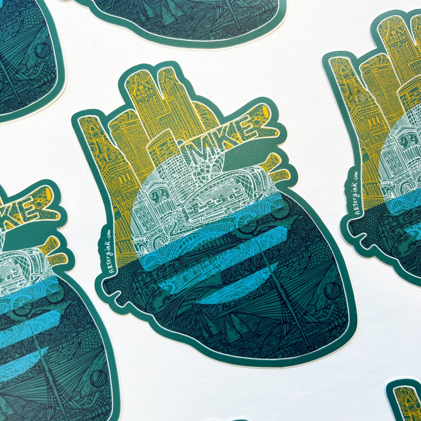 Heart of Milwaukee 2.0 Sticker