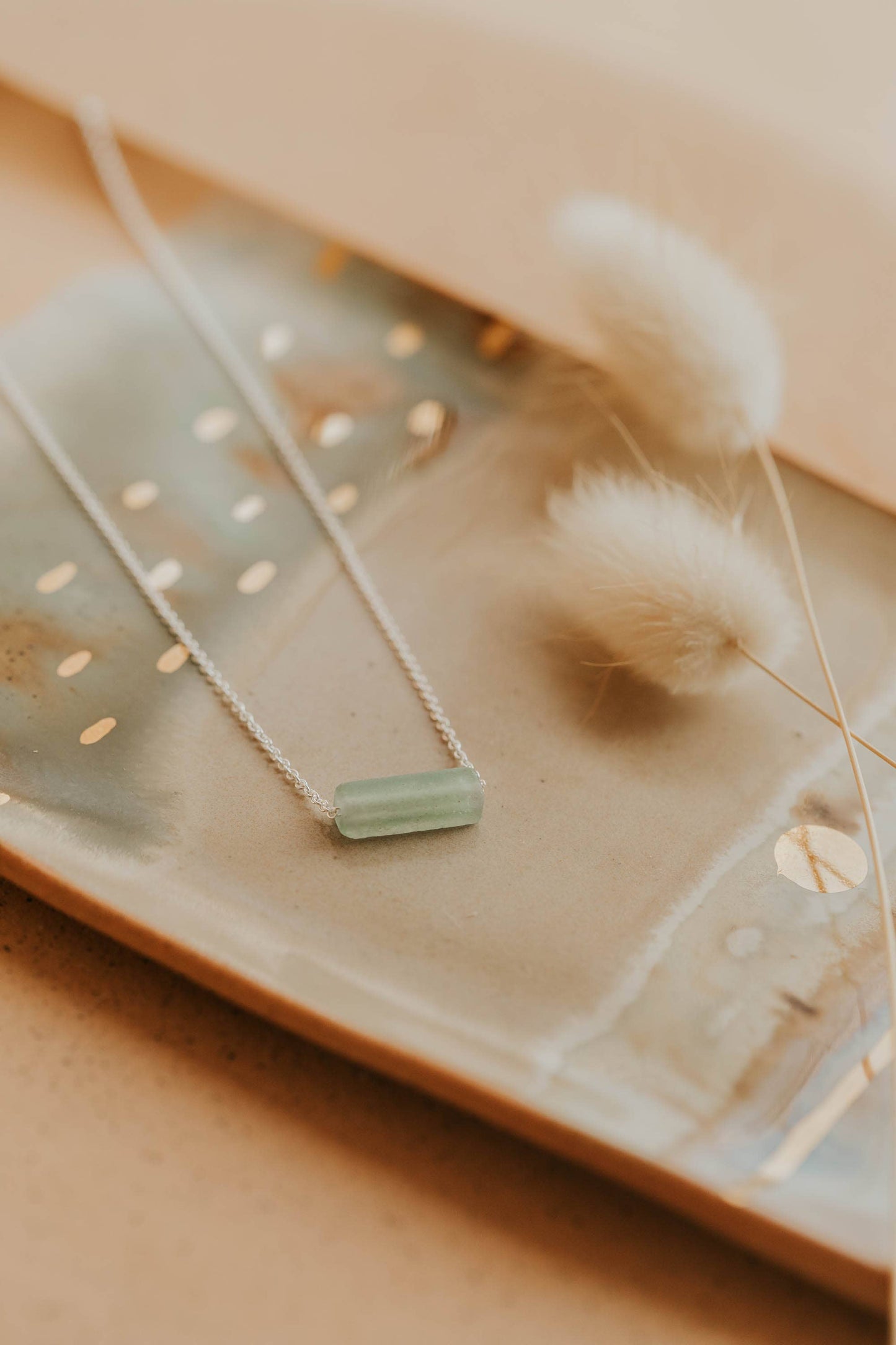 Seafoam Gemma Necklace | 14kt Gold Fill + Sterling Silver