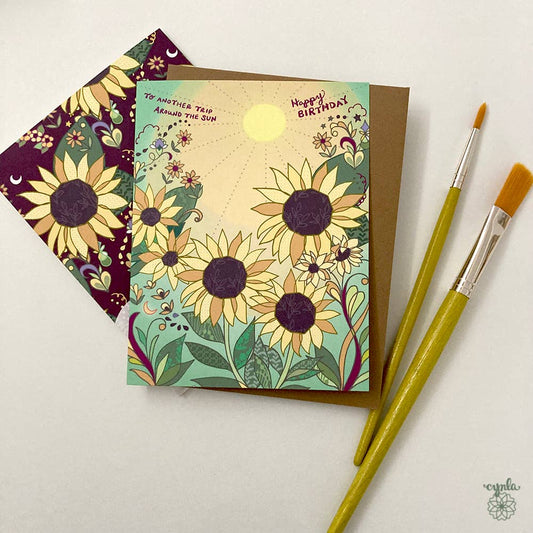 Sunflowers Happy Birthday Greeting Card