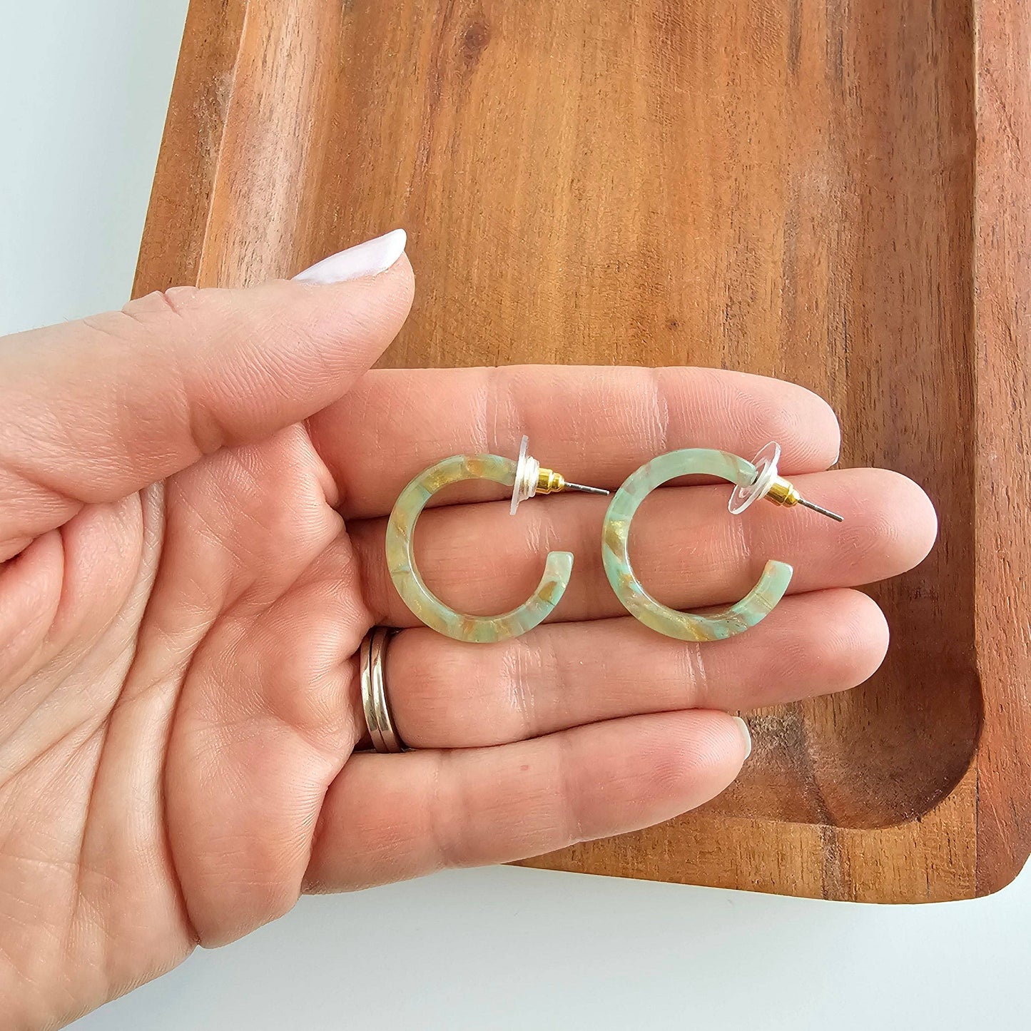 Cam Mini Hoops - Champagne Mint