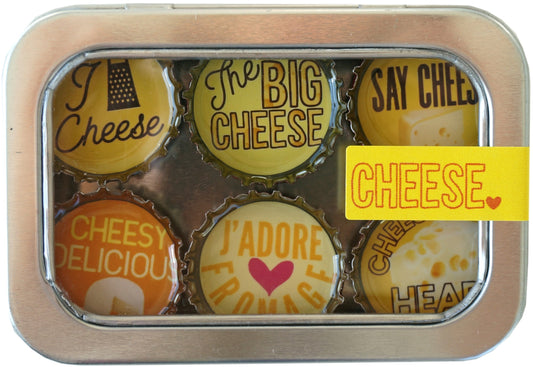 Cheese Bottle Cap Magnet Set