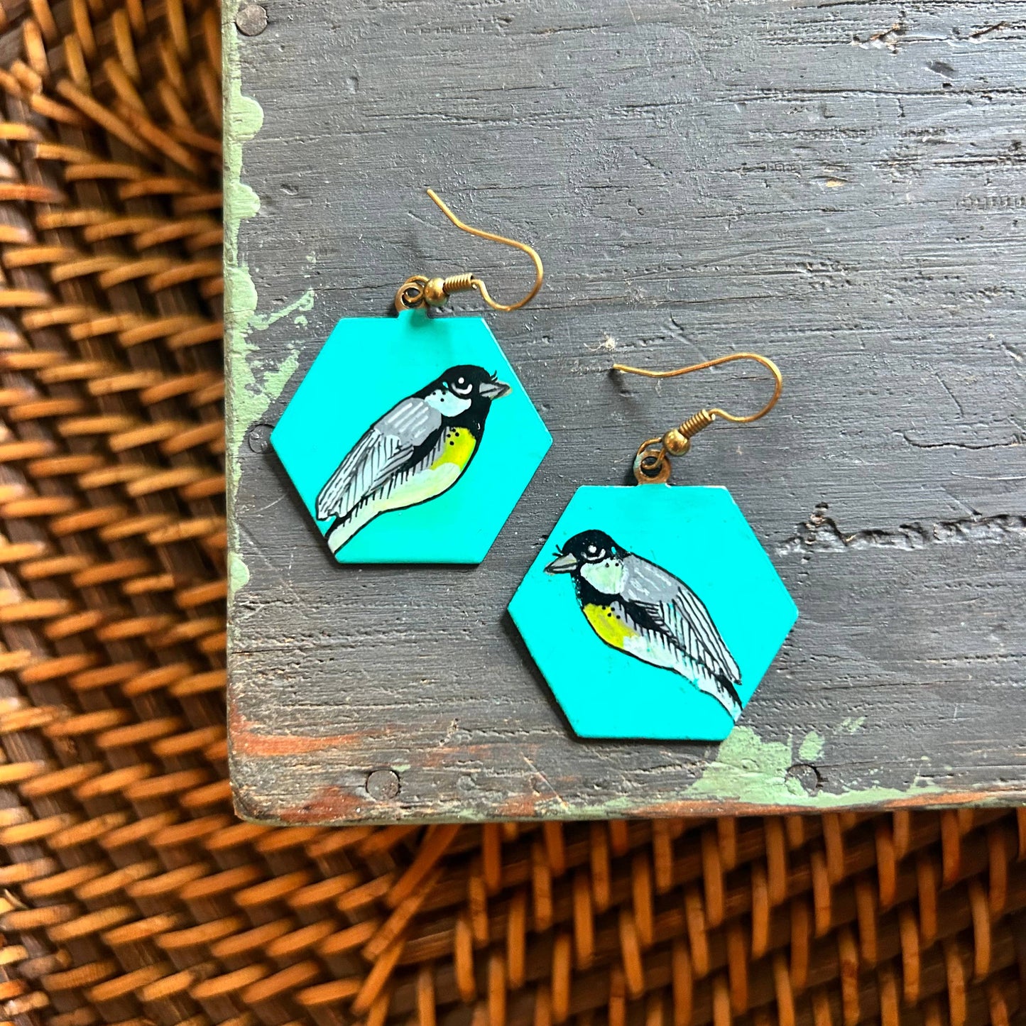 One-of-a-Kind Earrings: Chickadee