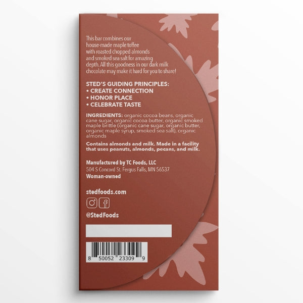 Mini Almond Maple Brittle Dark Chocolate Bar