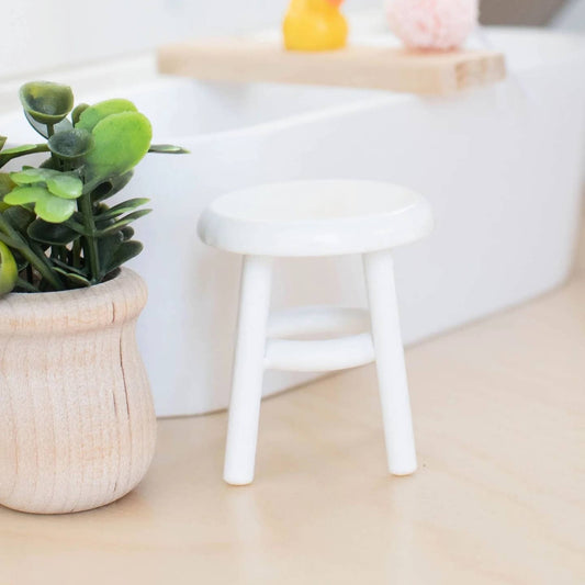 Dollhouse Wood Stool White