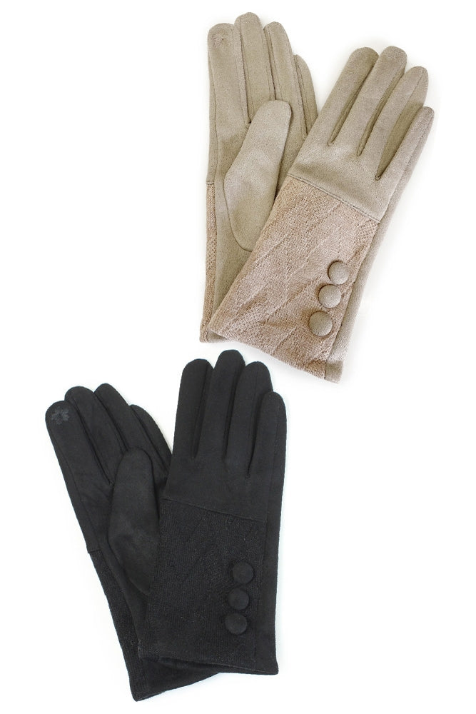 Button Deco Winter Gloves